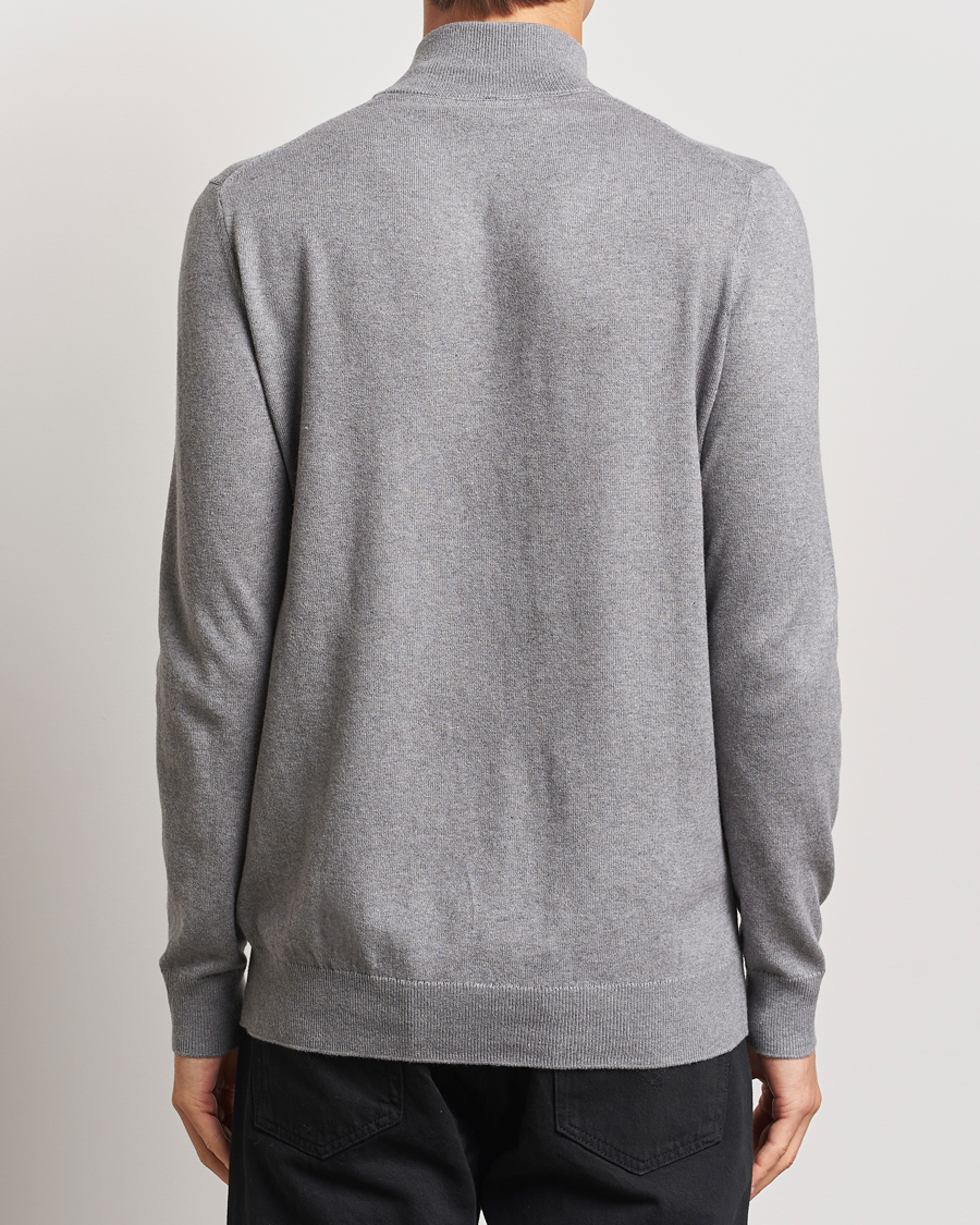 Herre | Gensere | Lyle & Scott | Cotton/Merino Half Zip Mid Grey Marl