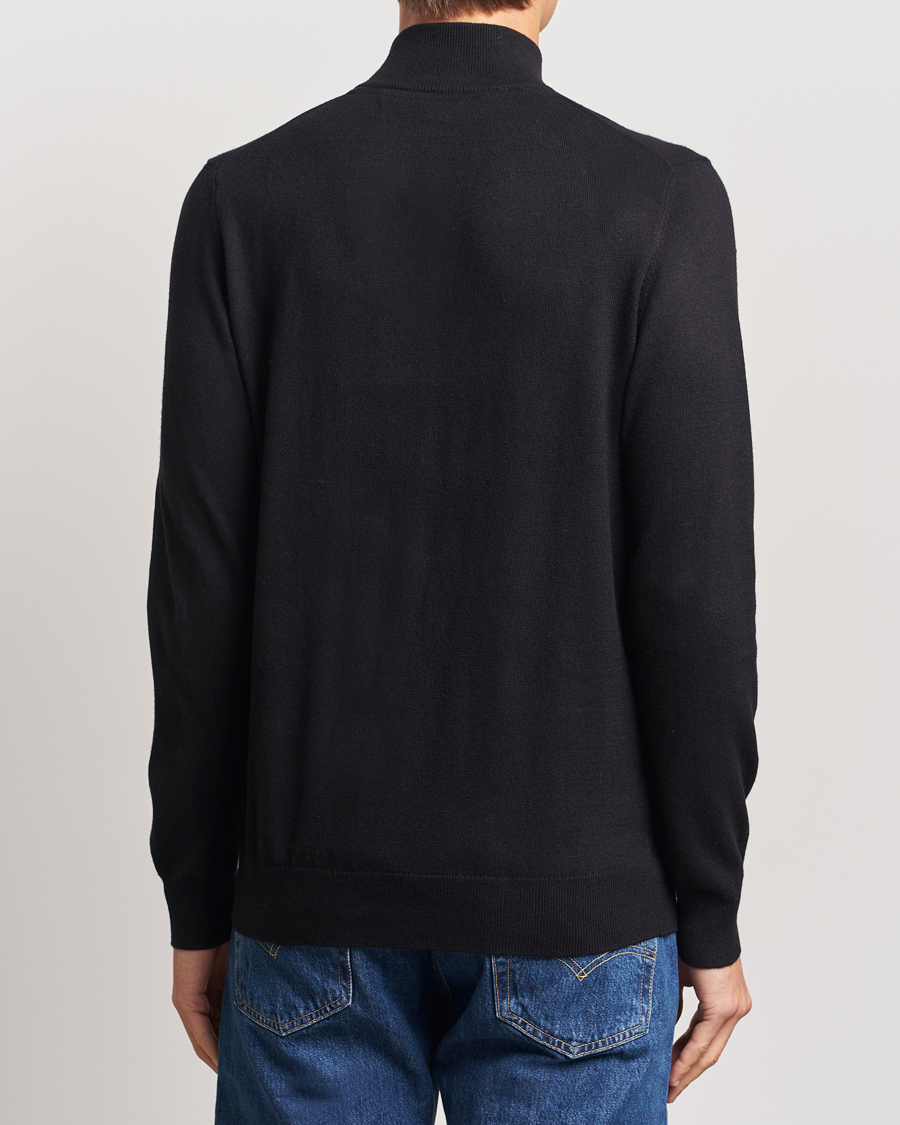 Herre | Gensere | Lyle & Scott | Cotton/Merino Half Zip Jet Black