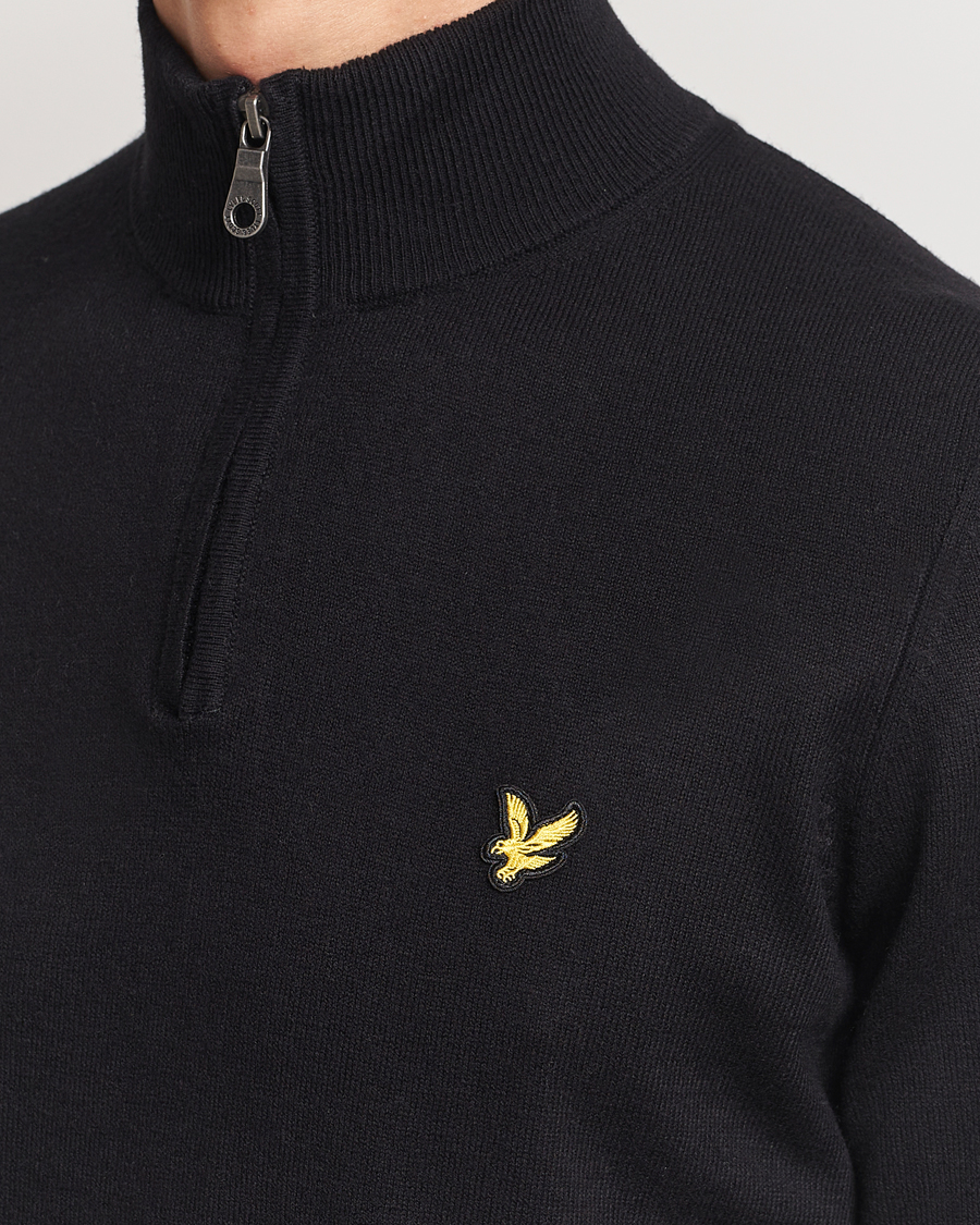Herre | Gensere | Lyle & Scott | Cotton/Merino Half Zip Jet Black