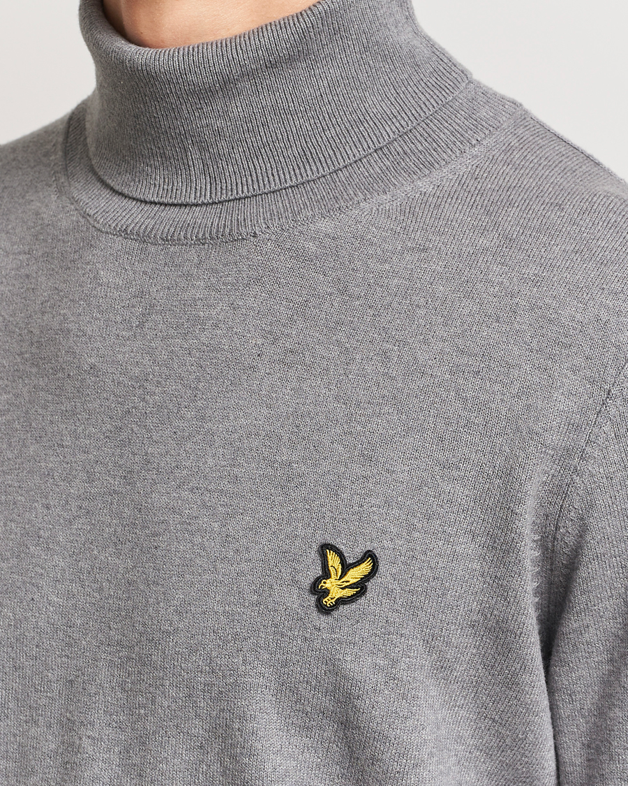 Herre | Gensere | Lyle & Scott | Cotton/Merino Turtleneck Mid Grey Marl