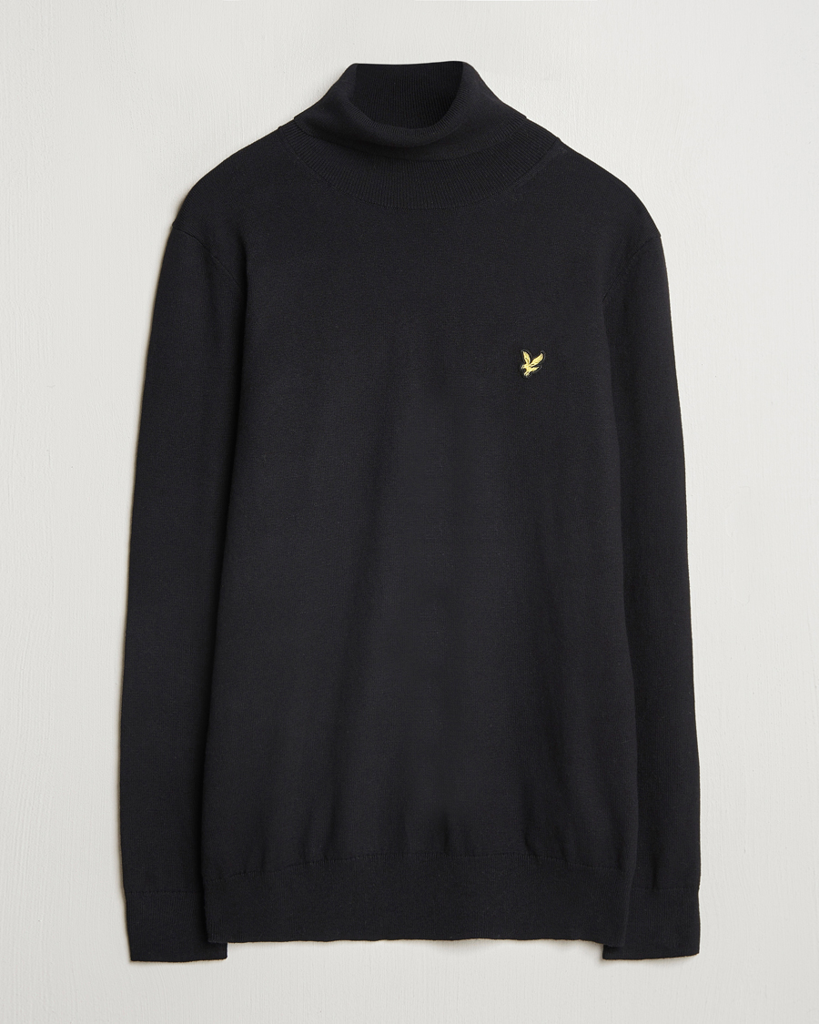 Herre | Gensere | Lyle & Scott | Cotton/Merino Turtleneck Jet Black