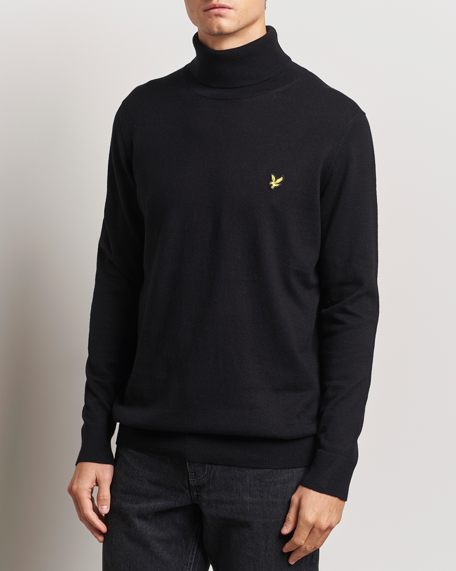 Herre | Gensere | Lyle & Scott | Cotton/Merino Turtleneck Jet Black