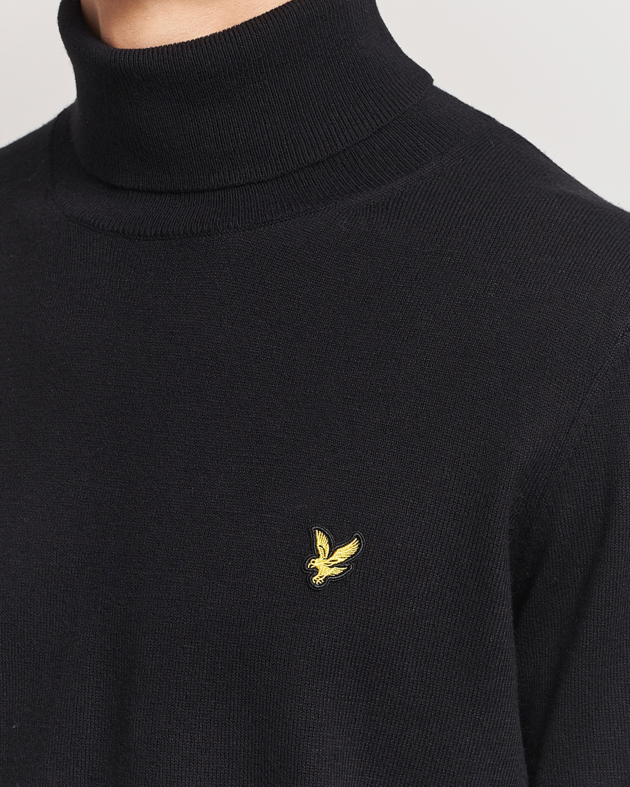 Herre | Gensere | Lyle & Scott | Cotton/Merino Turtleneck Jet Black