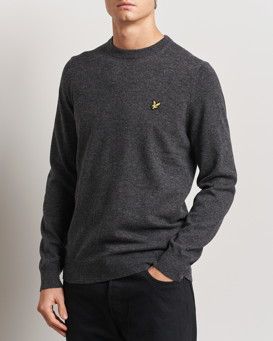 Herre | Gensere | Lyle & Scott | Lambswool Crew Neck Pullover Charcoal Marl