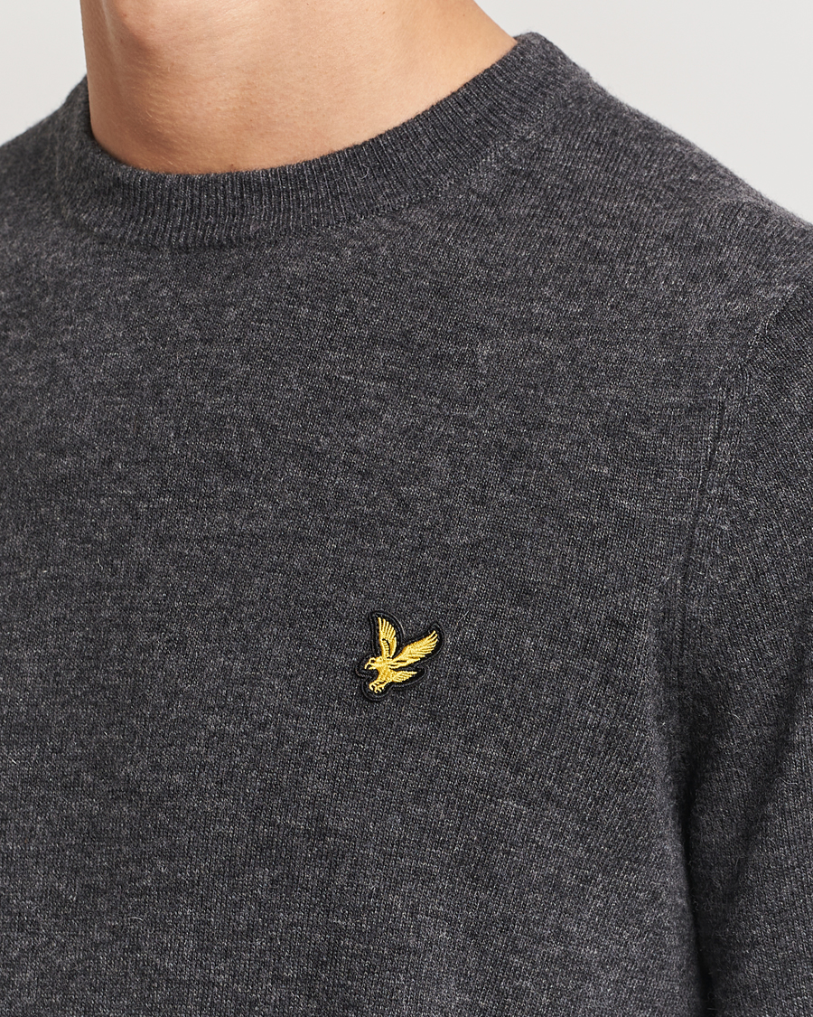 Herre | Gensere | Lyle & Scott | Lambswool Crew Neck Pullover Charcoal Marl