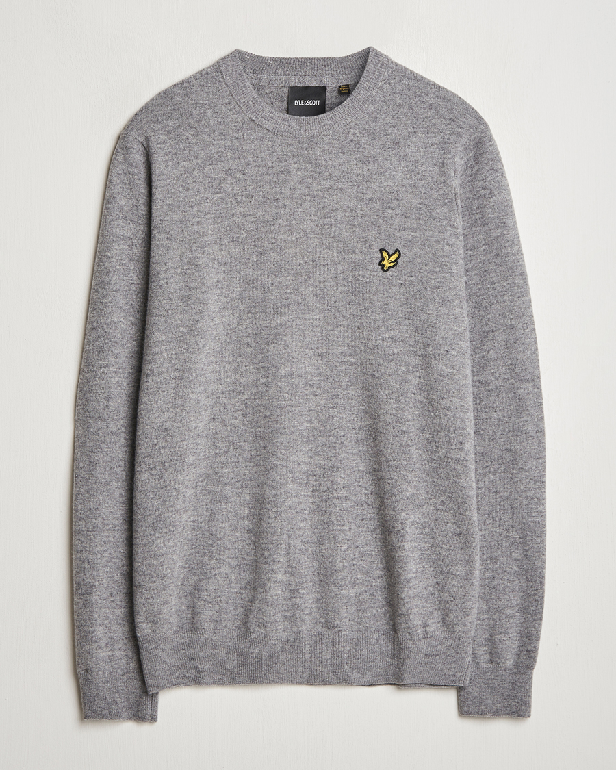 Herre | Gensere | Lyle & Scott | Lambswool Crew Neck Pullover Mid Grey Marl