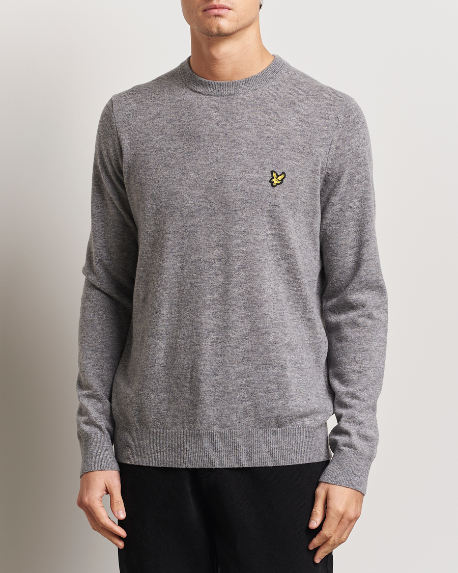 Herre | Gensere | Lyle & Scott | Lambswool Crew Neck Pullover Mid Grey Marl