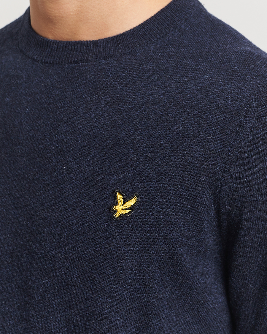 Herre | Gensere | Lyle & Scott | Lambswool Crew Neck Pullover Dark Navy Marl
