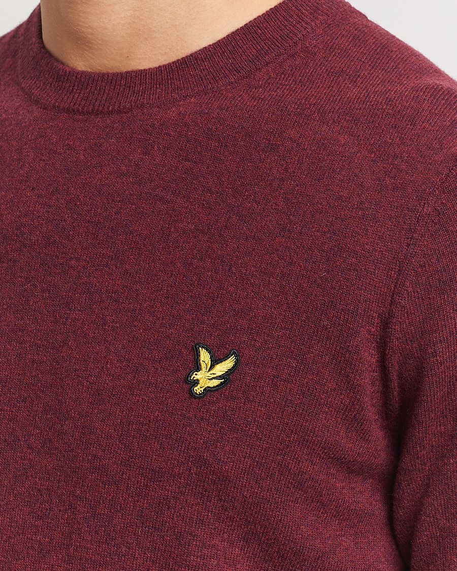 Herre | Gensere | Lyle & Scott | Lambswool Crew Neck Pullover Burgundy Marl