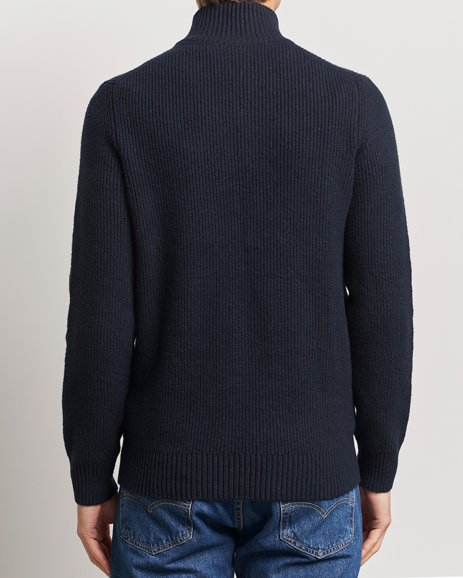 Herre | Gensere | Lyle & Scott | Shaker Stitch Half Zip Dark Navy