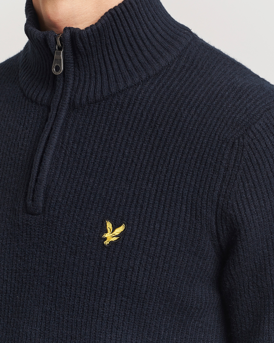 Herre | Gensere | Lyle & Scott | Shaker Stitch Half Zip Dark Navy