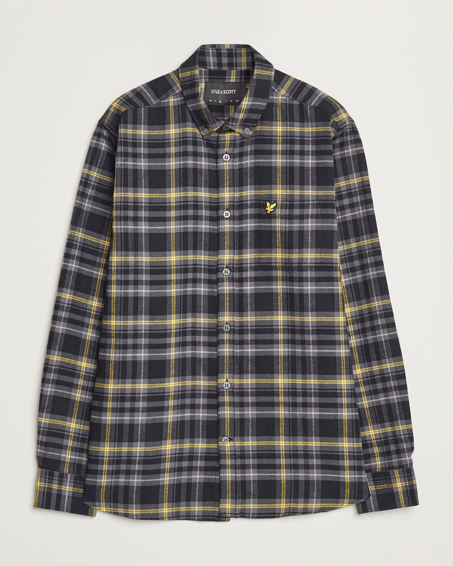 Herre | Skjorter | Lyle & Scott | Checked Flannel Shirt Jet Black