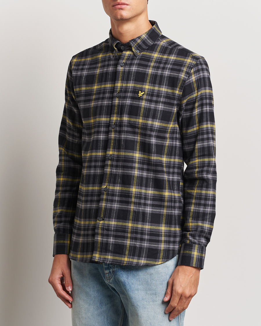 Herre | Skjorter | Lyle & Scott | Checked Flannel Shirt Jet Black