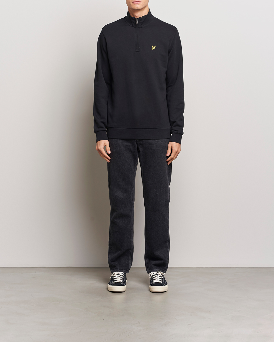 Herre | Gensere | Lyle & Scott | Loopback Half Zip Sweater Jet Black