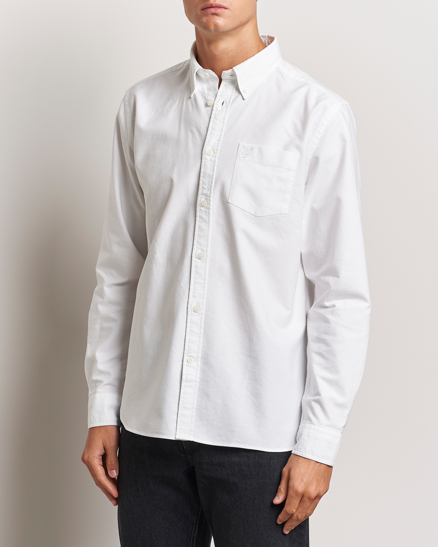 Herre | Skjorter | Lyle & Scott | Tonal Eagle Plain Oxford Shirt White