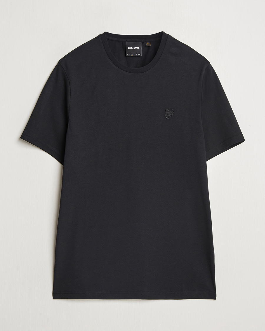 Herre | T-Shirts | Lyle & Scott | Tonal Eagle Crew Neck T-Shirt Jet Black