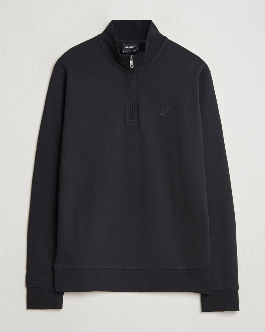 Herre | Gensere | Lyle & Scott | Tonal Eagle Half Zip Sweater Jet Black