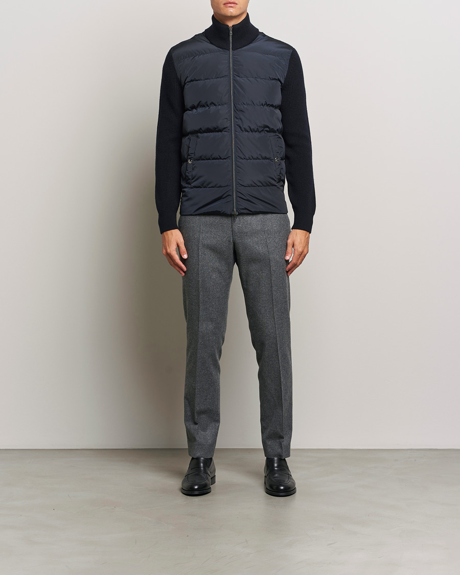 Herre | Jakker | Herno | Knitted Hybrid Jacket Navy