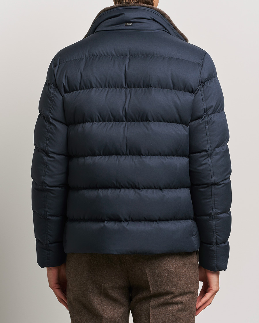 Herre | Jakker | Herno | Faux Fur Down Jacket Navy