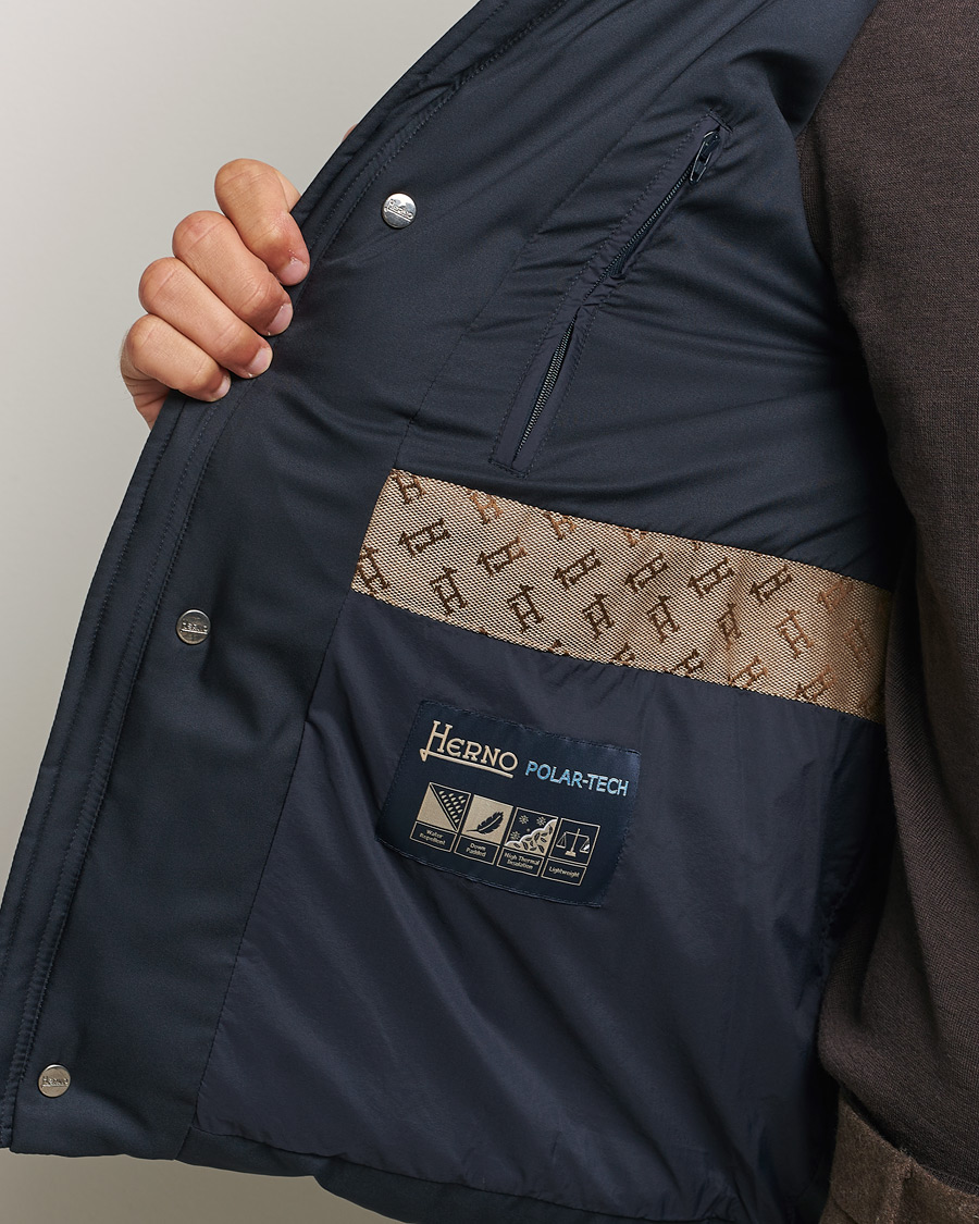 Herre | Jakker | Herno | Faux Fur Down Jacket Navy