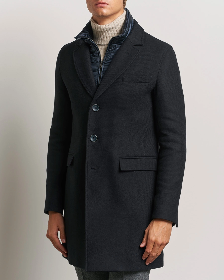 Herre | Jakker | Herno | Wool Zip Coat Navy