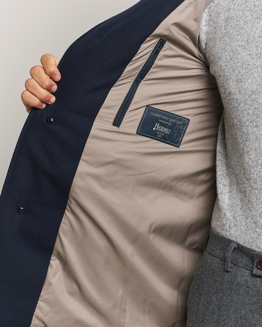 Herre | Jakker | Herno | Cashmere Flannel Down Coat Navy