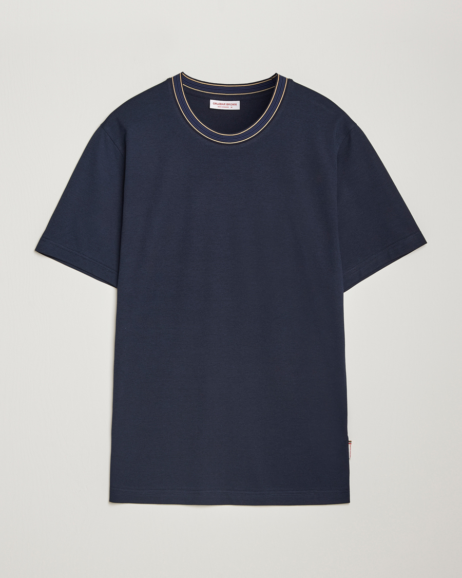 Herre | T-Shirts | Orlebar Brown | OB Standard Ribbon Tipping T-Shirt Night Iris