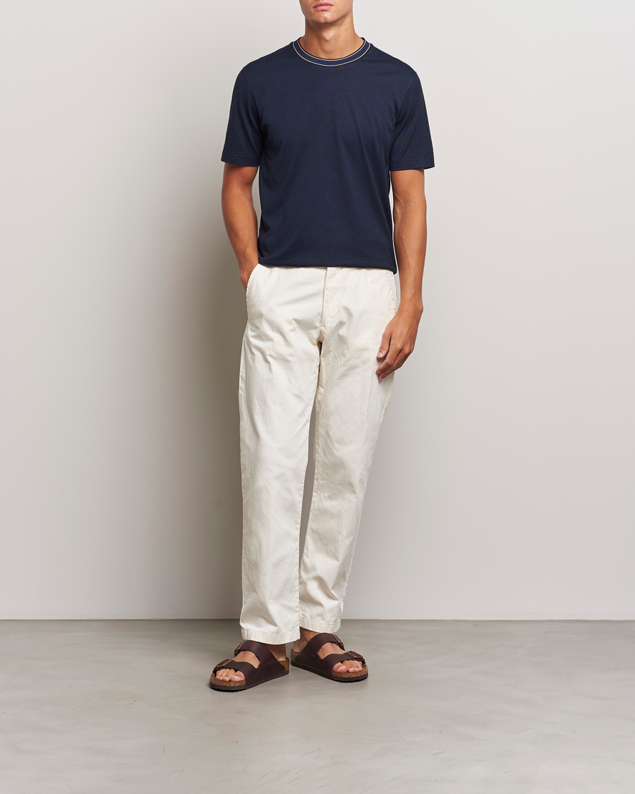 Herre | T-Shirts | Orlebar Brown | OB Standard Ribbon Tipping T-Shirt Night Iris