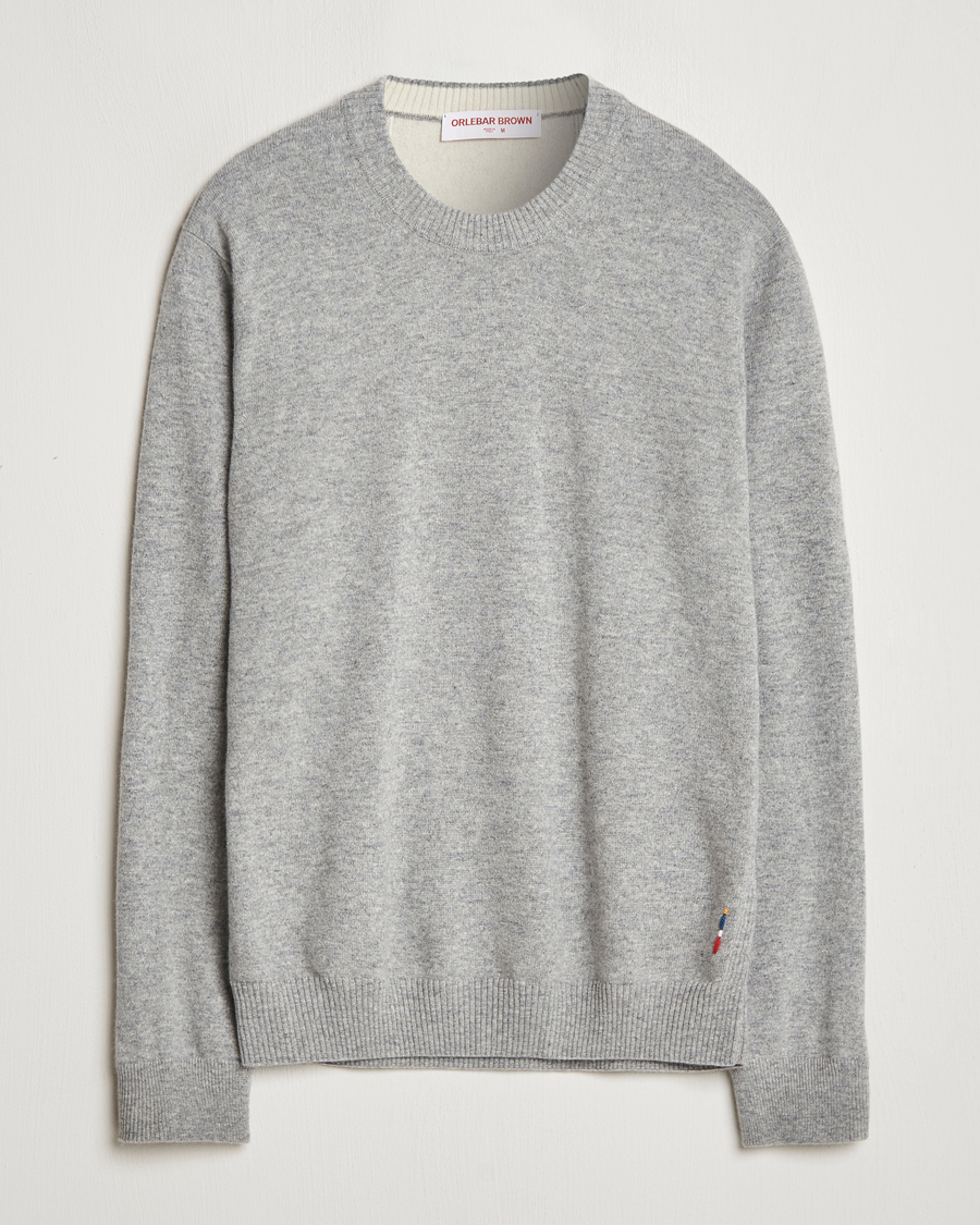 Herre | Gensere | Orlebar Brown | Levar Cashmere Crewneck Oyster Grey