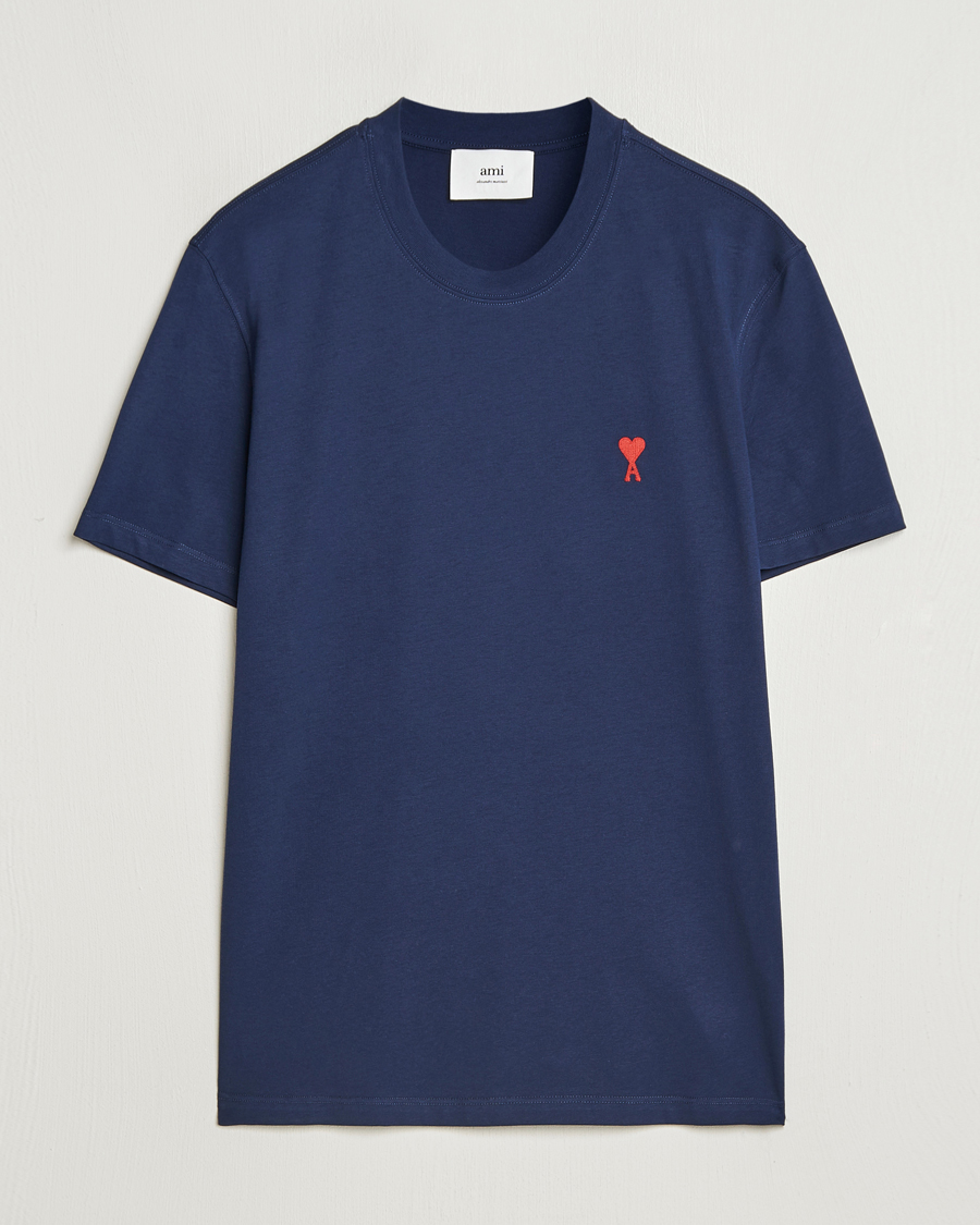 Herre | T-Shirts | AMI | Heart Logo T-Shirt Nautic Blue