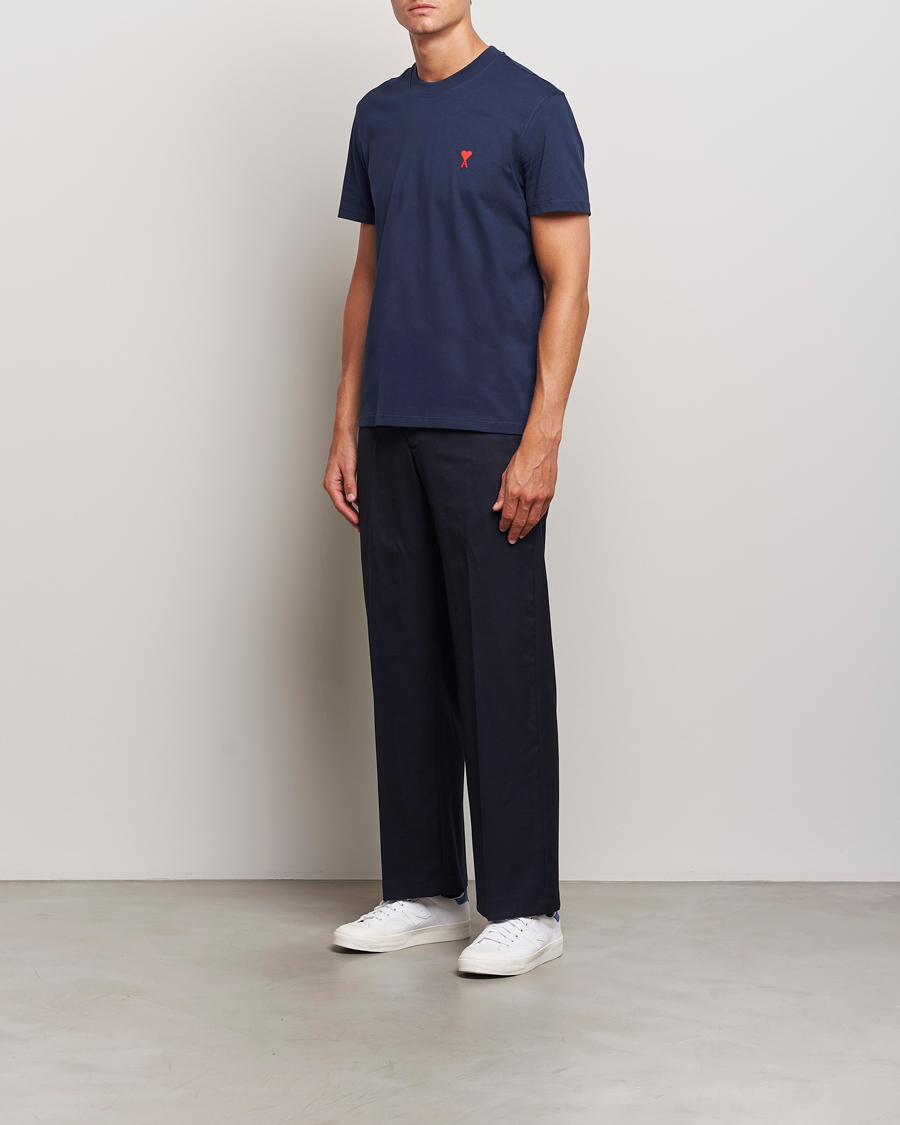 Herre | T-Shirts | AMI | Heart Logo T-Shirt Nautic Blue