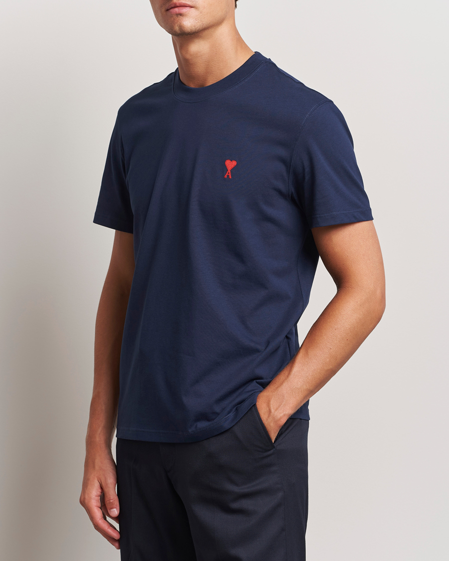 Herre | T-Shirts | AMI | Heart Logo T-Shirt Nautic Blue