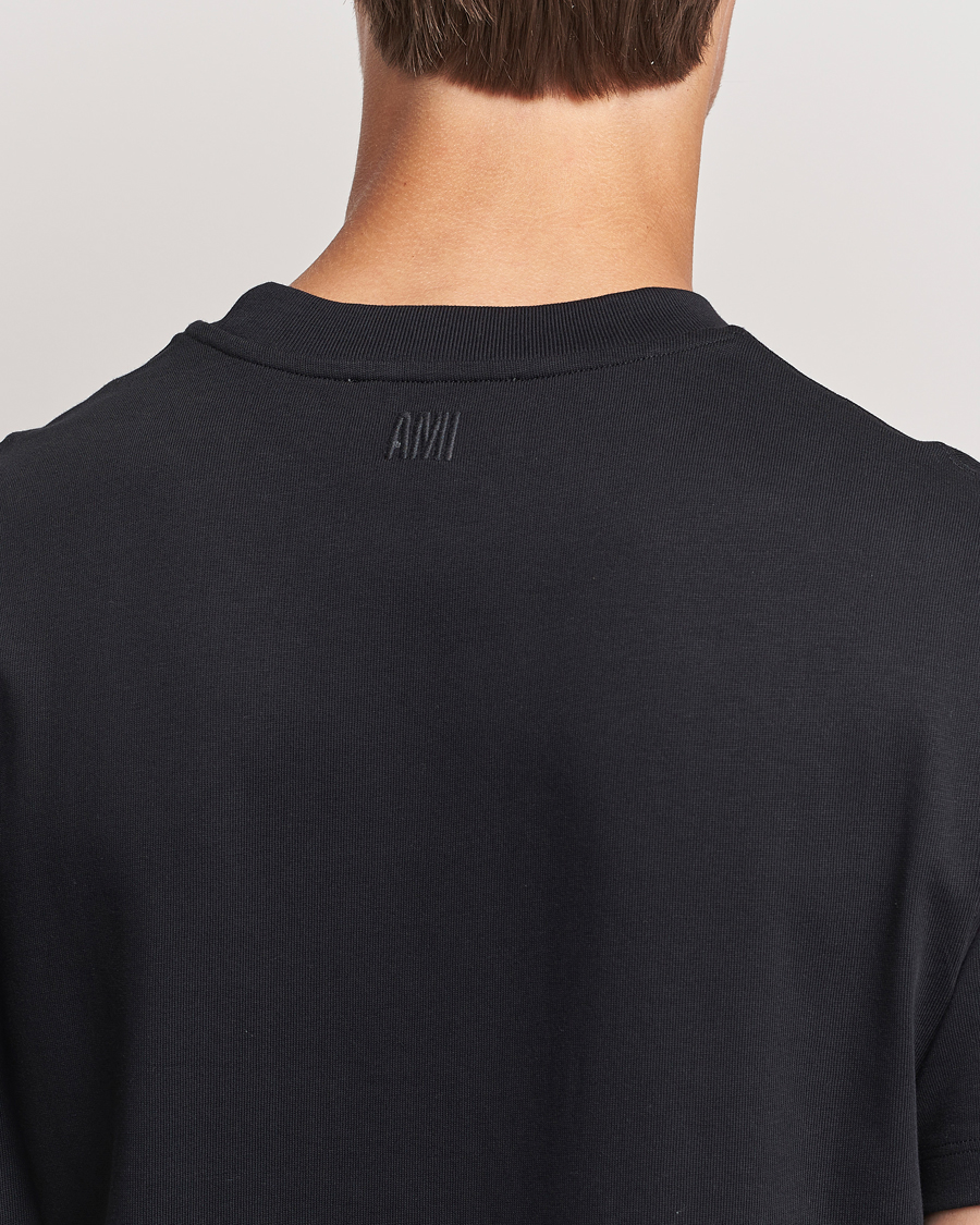 Herre | T-Shirts | AMI | Tonal Heart Logo T-Shirt Black