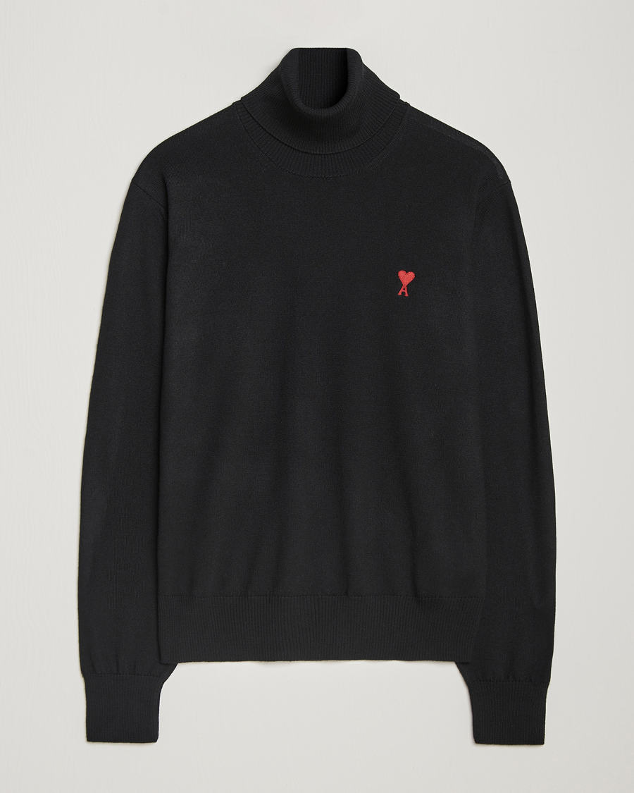 Herre | Gensere | AMI | Heart Logo Wool Turtleneck Black