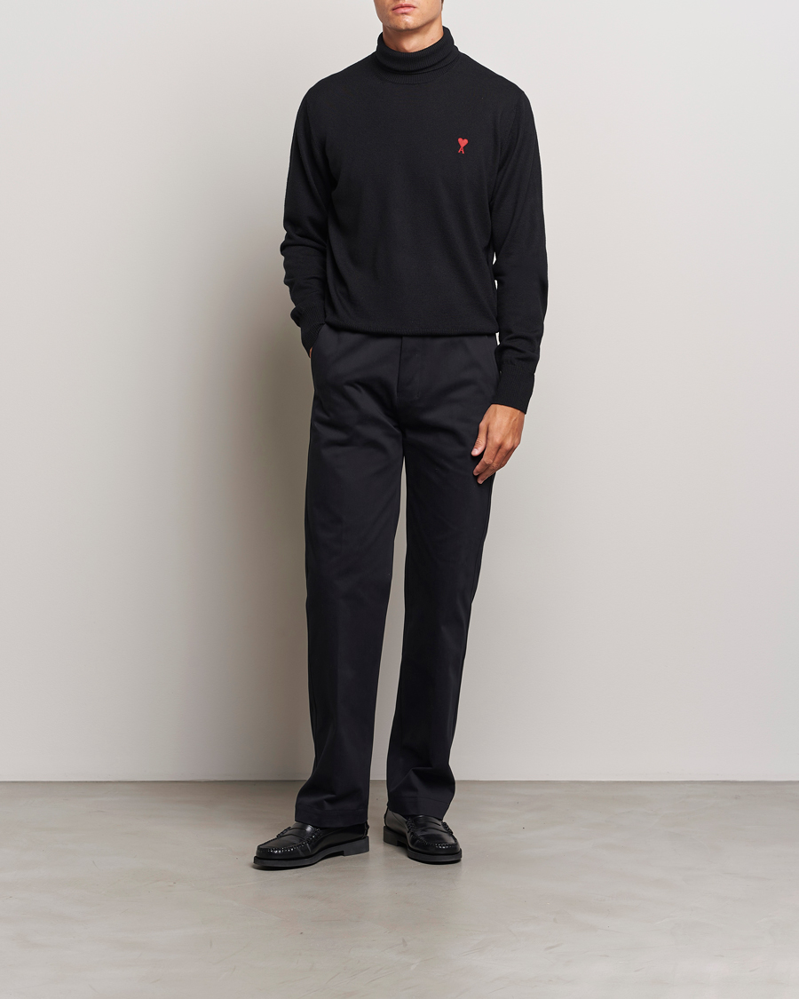 Herre | Gensere | AMI | Heart Logo Wool Turtleneck Black