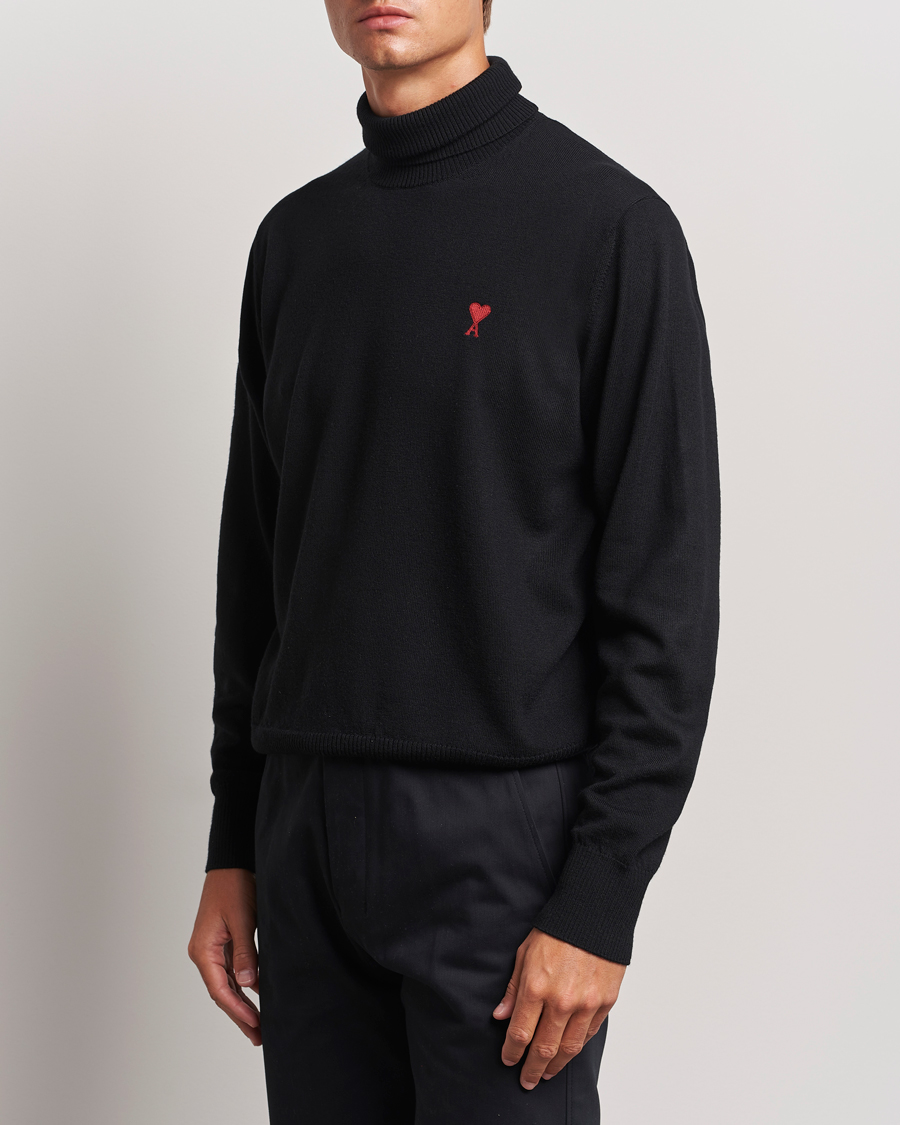 Herre | Gensere | AMI | Heart Logo Wool Turtleneck Black