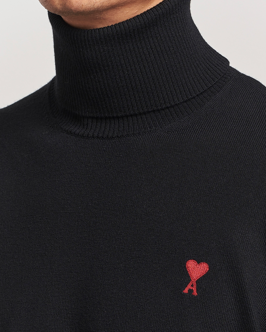 Herre | Gensere | AMI | Heart Logo Wool Turtleneck Black