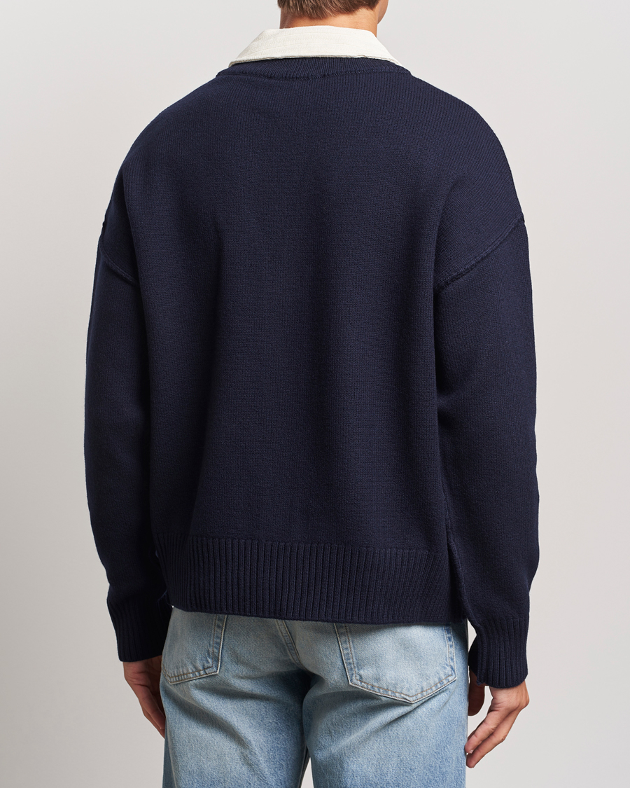 Herre | Gensere | AMI | Big Heart Logo Cardigan Navy