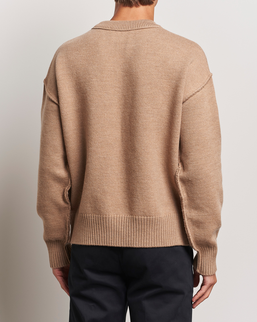 Herre | Gensere | AMI | Big Heart Logo Crew Neck Camel