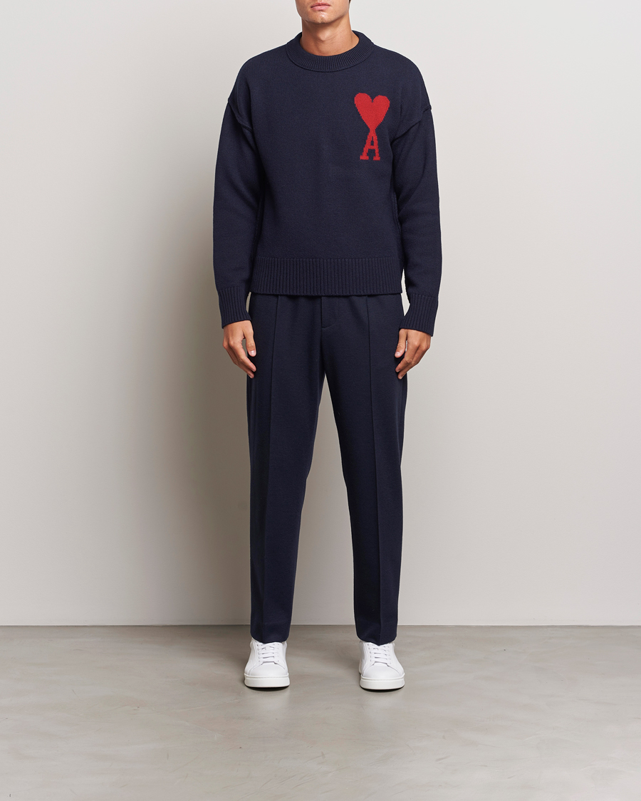 Herre | Gensere | AMI | Big Heart Logo Crew Neck Navy