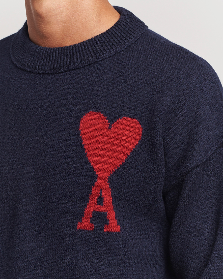 Herre | Gensere | AMI | Big Heart Logo Crew Neck Navy