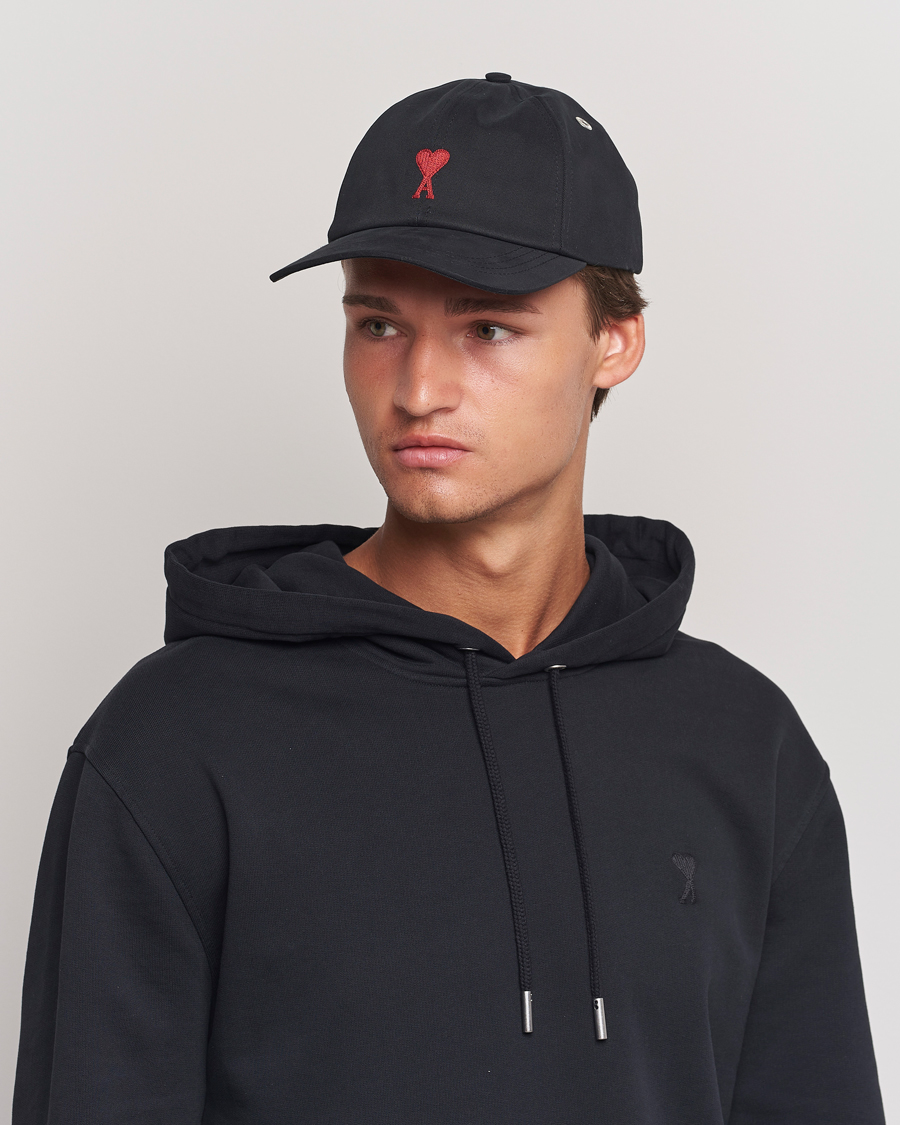 Herre | AMI Heart Logo Cap Black | AMI | Heart Logo Cap Black