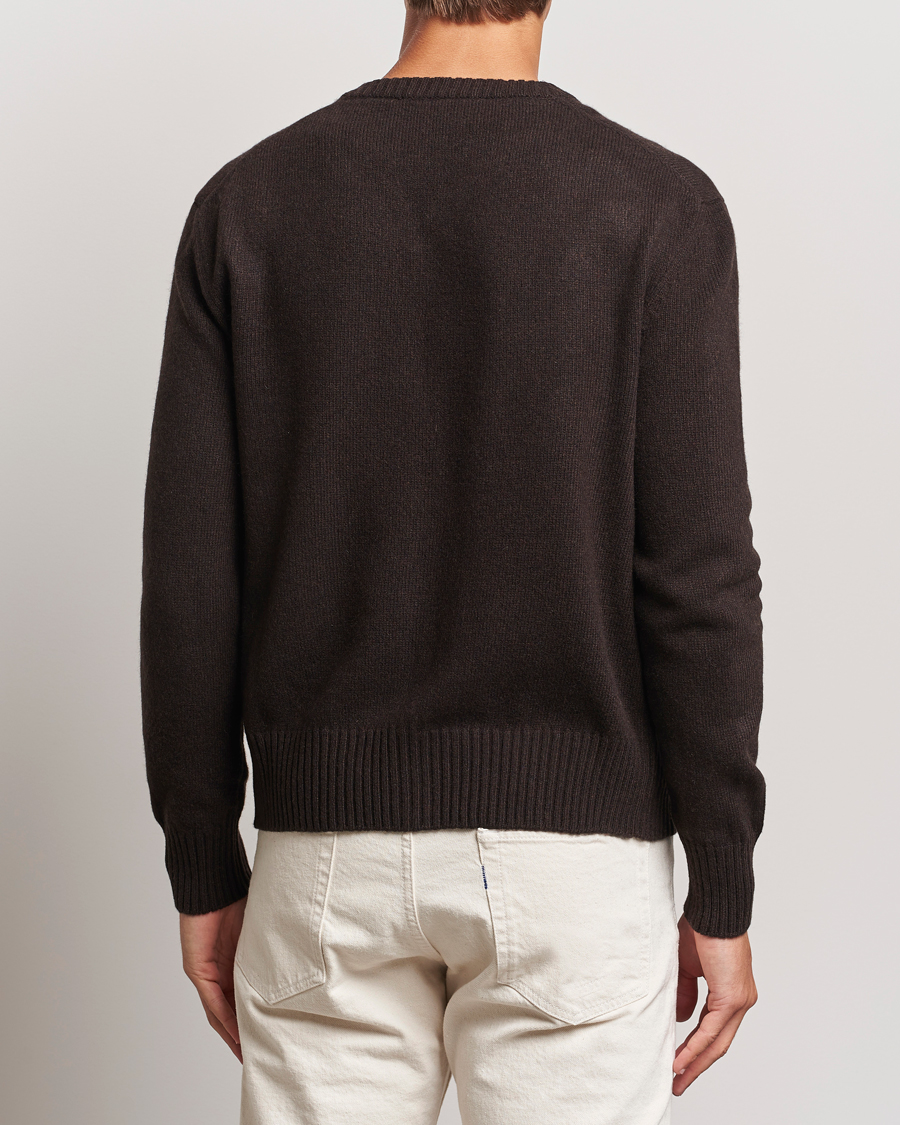 Herre | Gensere | AMI | Tonal Heart Logo Wool Cardigan Dark Coffee