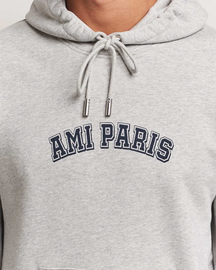 Herre | Gensere | AMI | Paris Logo Hoodie Heather Ash Grey