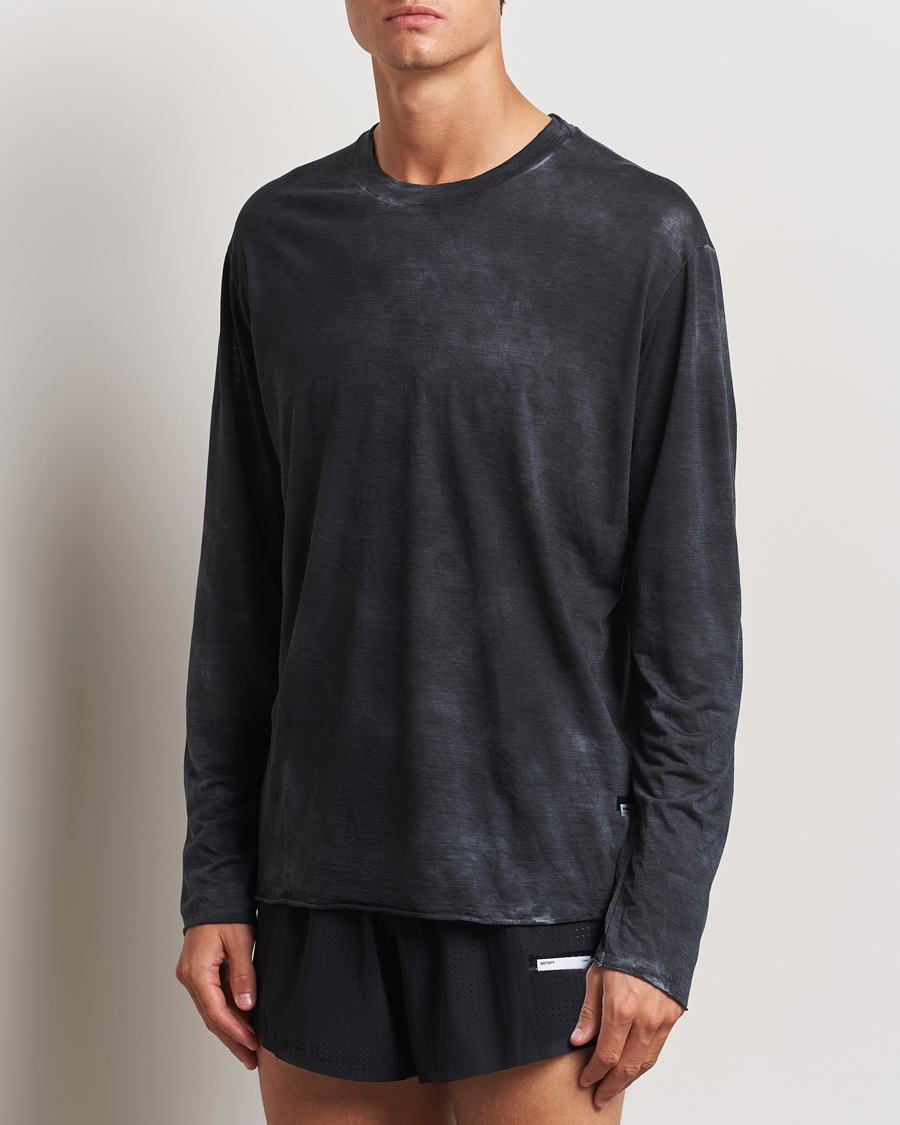Herre | T-Shirts | Satisfy | CloudMerino Long Sleeve T-Shirt Sun Bleached Black