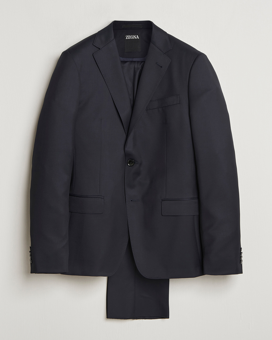 Herre | Dresser | Zegna | Tailored Wool Suit Midnight