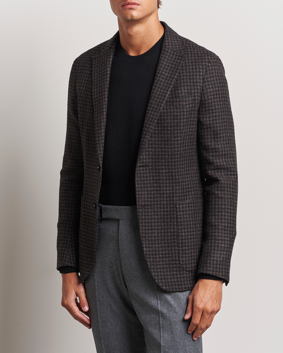 Herre | Dressjakker | Zegna | Unconstructed Wool/Cashmere Blazer Brown Check