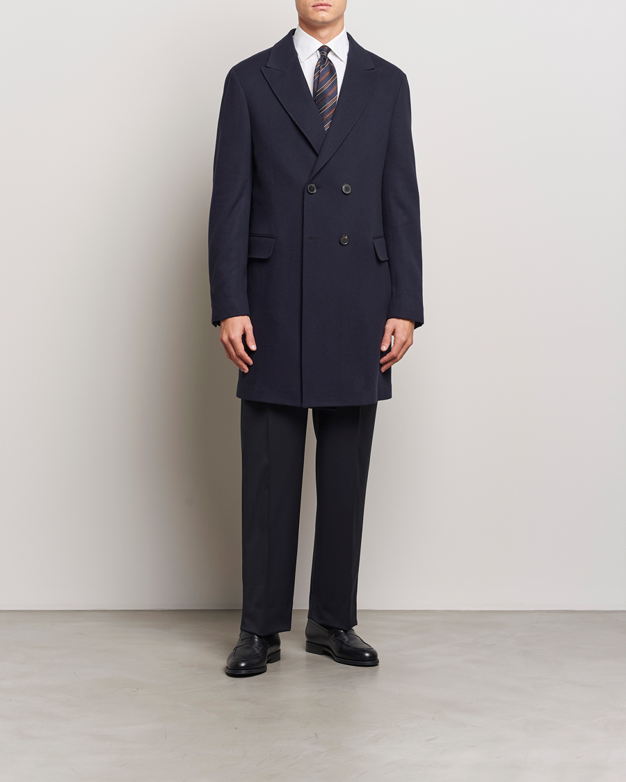 Herre | Jakker | Zegna | Wool/Cashmere Double Breasted Coat Navy