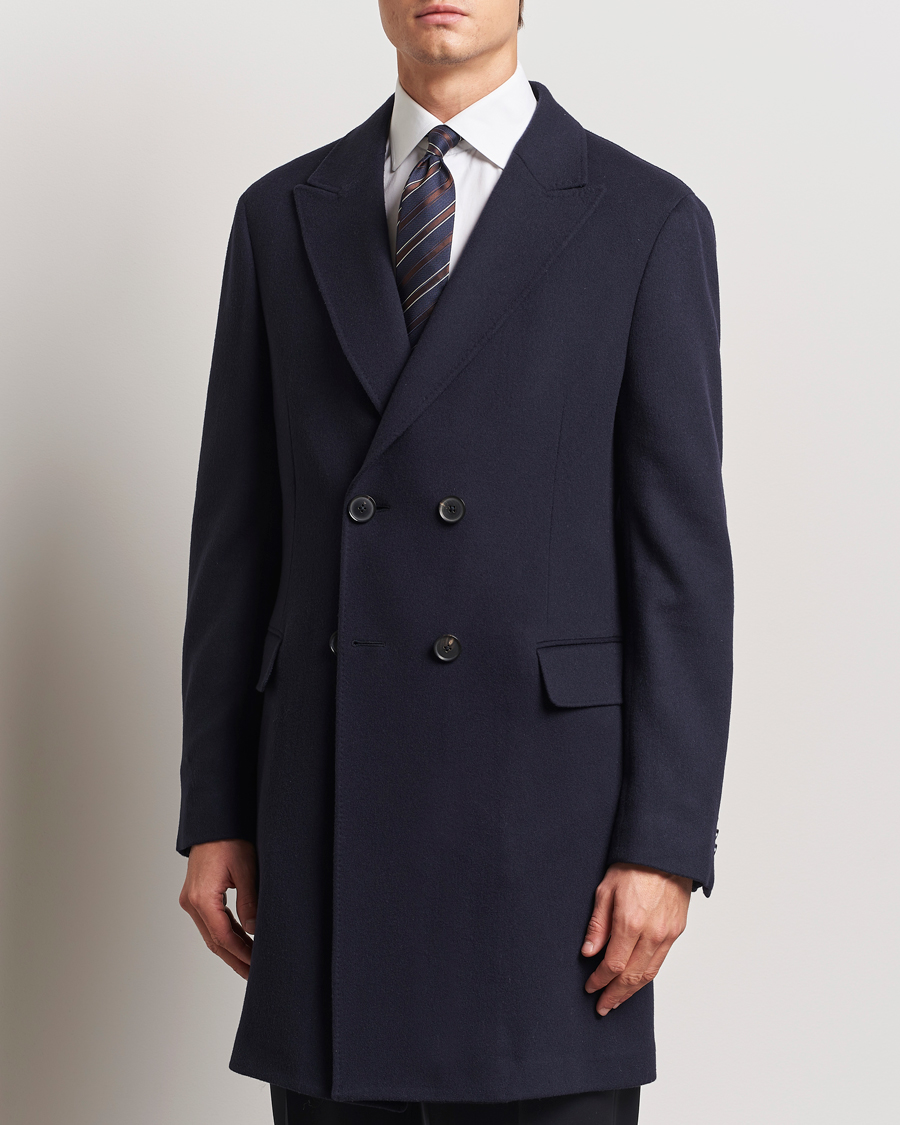 Herre | Jakker | Zegna | Wool/Cashmere Double Breasted Coat Navy