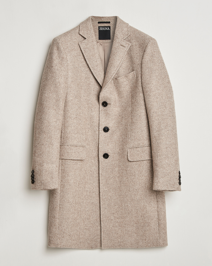 Herre | Jakker | Zegna | Wool/Cashmere Double Breasted Coat Beige